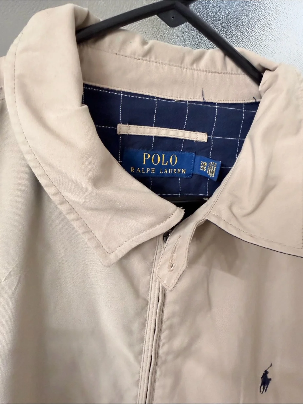 Polo by Ralph Lauren Khaki Bomber Jacket with Navy Pony